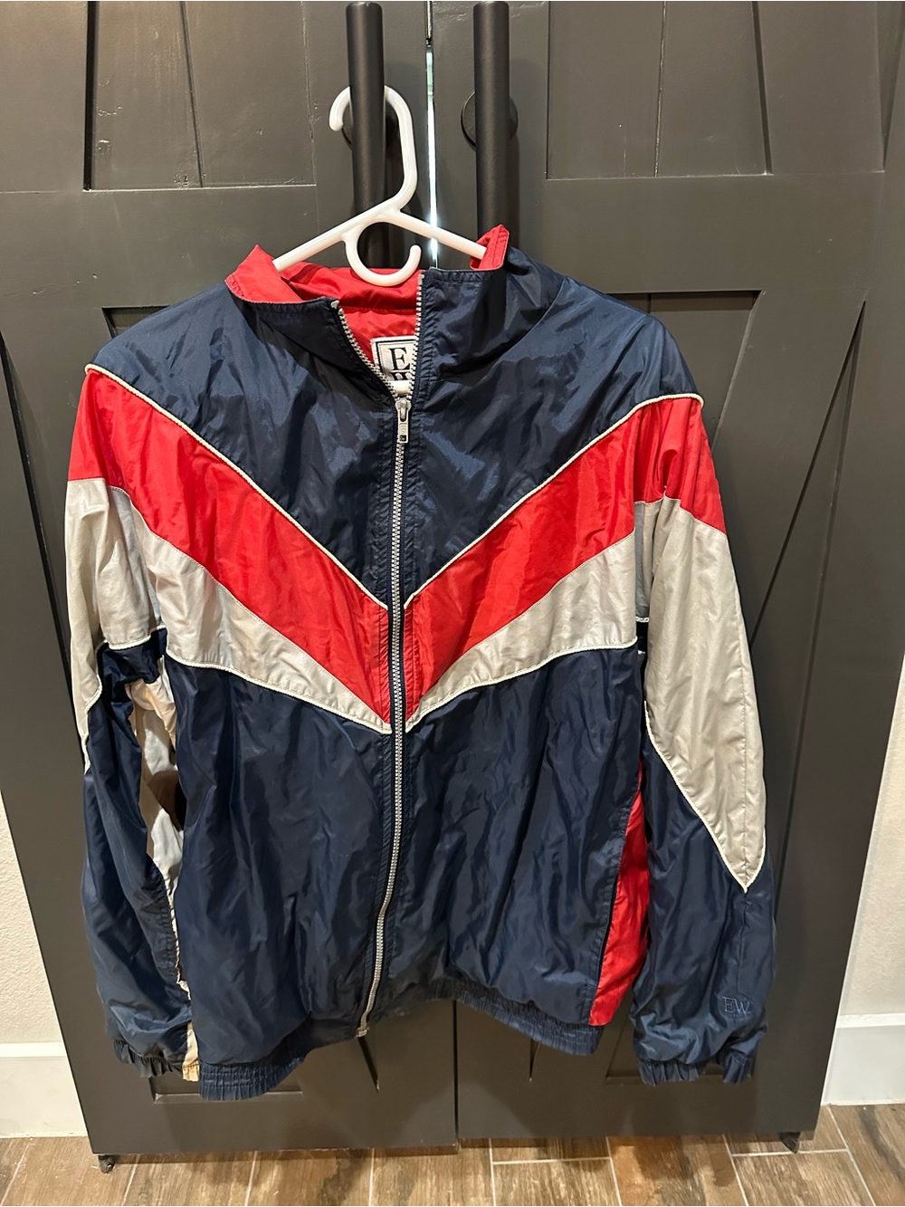 Men or Women’s Navy, Red & White Retro Windbreaker Jacket